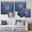 Motif floral mosaïque bleue et orange 4 - Boho Tiles-1779359067
