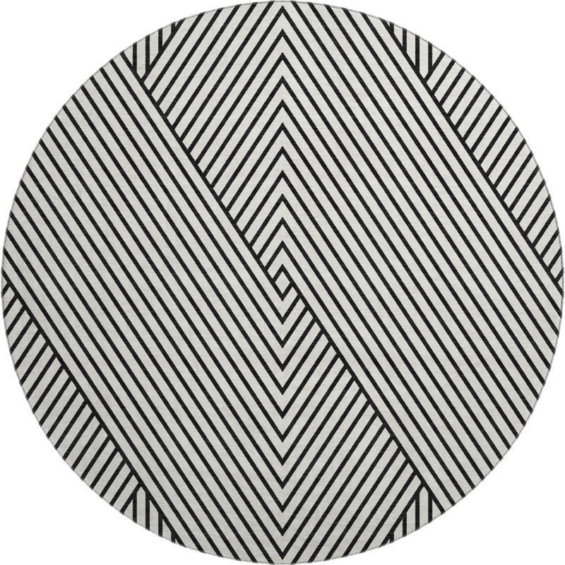 Premium Machine Washable Prisco White Rug, Round 8'