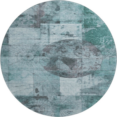 Premium Machine Washable Farolt AMF1905 Global Rug