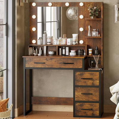 Malaisia Vanity Set with Mirror by 17 Stories