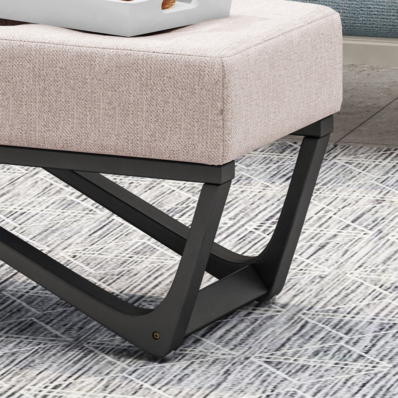 Modern Ottoman Bench, Beige