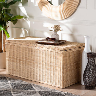 Coffre en rotin naturel tressé avec couvercle relevable Bali & Pari Caden
