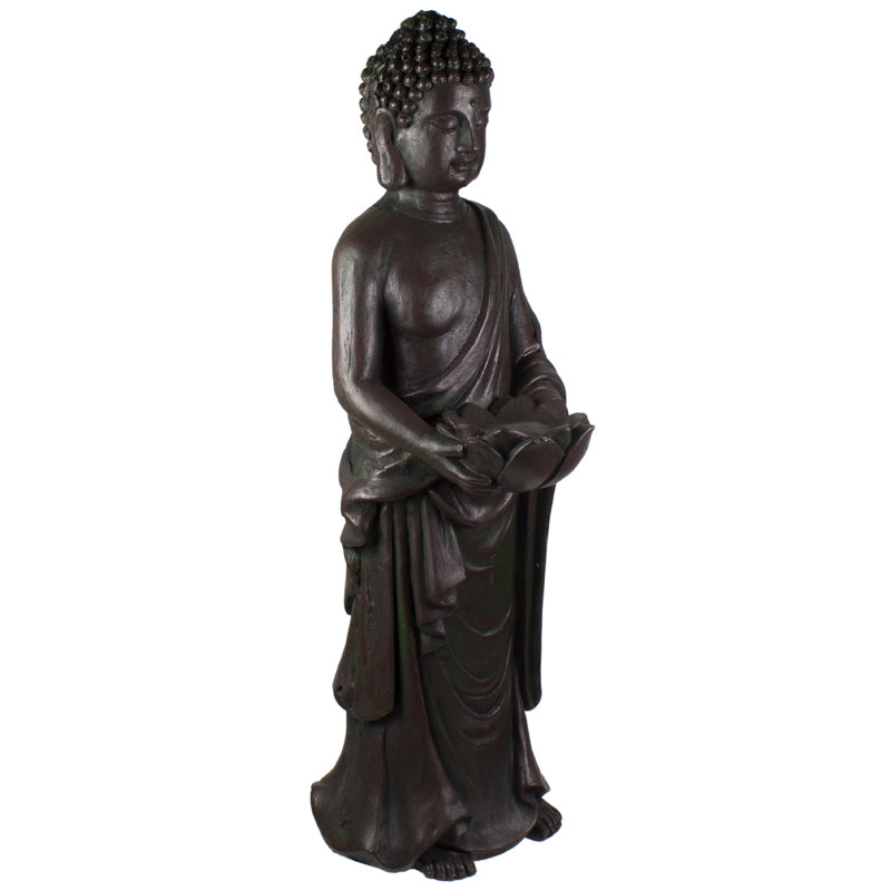Standing Buddha with Lotus Garden Statue
