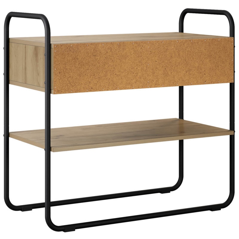 Console Table, 75cm H x 80cm W x 40cm D, Artisan Oak / Black, Artisan Oak
