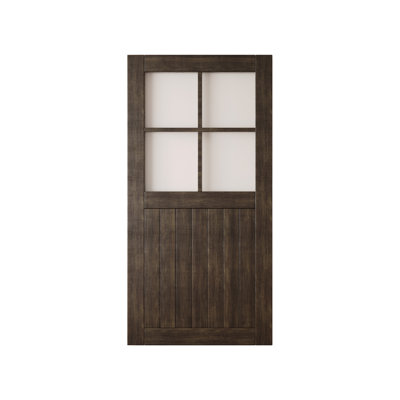 Porte de grange coulissante en bois massif non assemblé 48 x 80