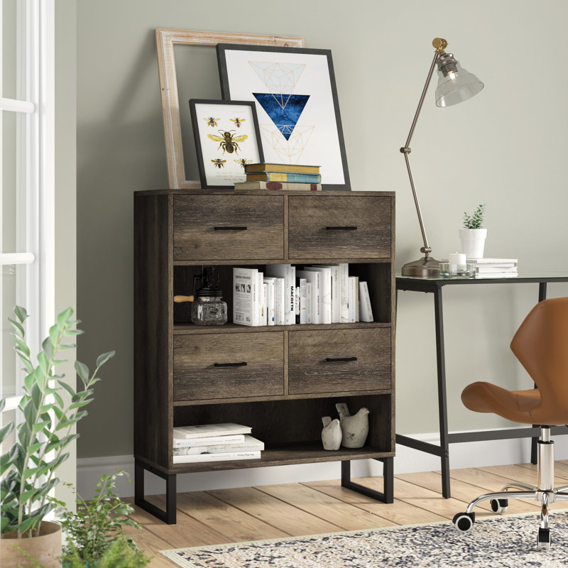 Suzann 103cm H x 78cm W Wood Standard Bookcase