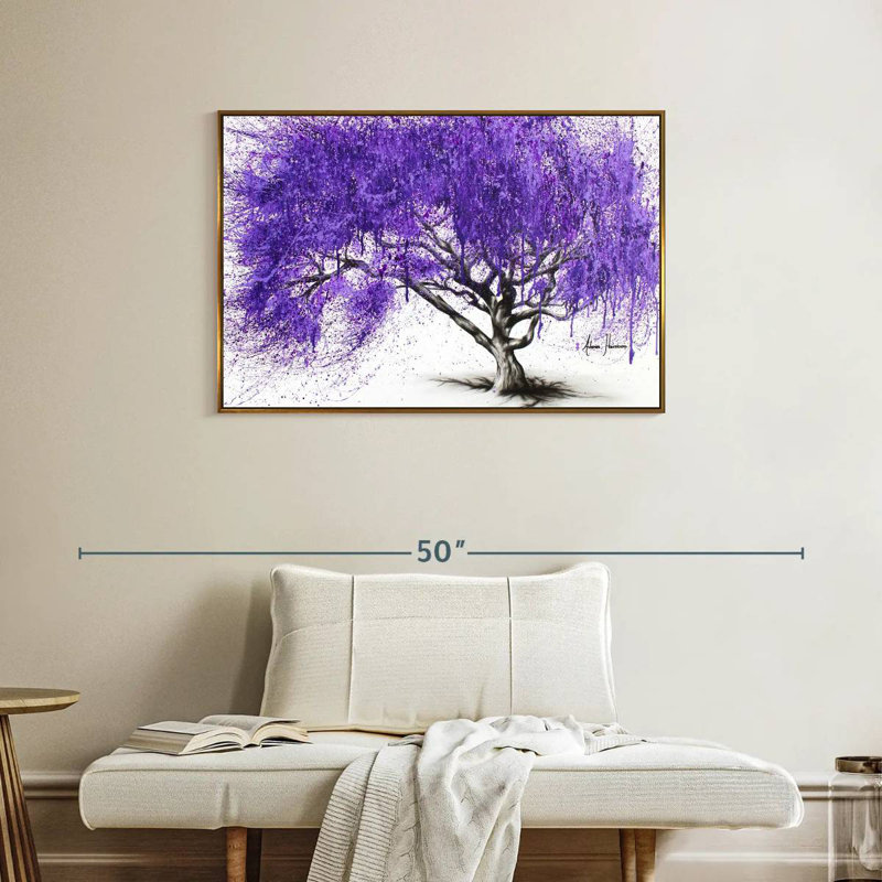Rendez-vous au Jacaranda, Cadre flottant doré, 37 po x 25 po