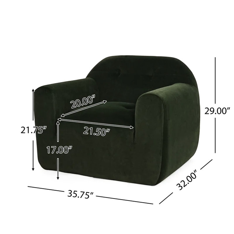 Fauteuil club en velours Sage