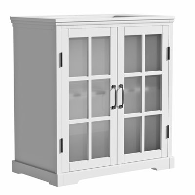 Meuble-lavabo moderne 30 po avec lavabo en céramique et verre trempé givré