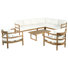 Ensemble de conversation modulaire d'extérieur en bois d'acacia 7 places avec coussins Radcliffe