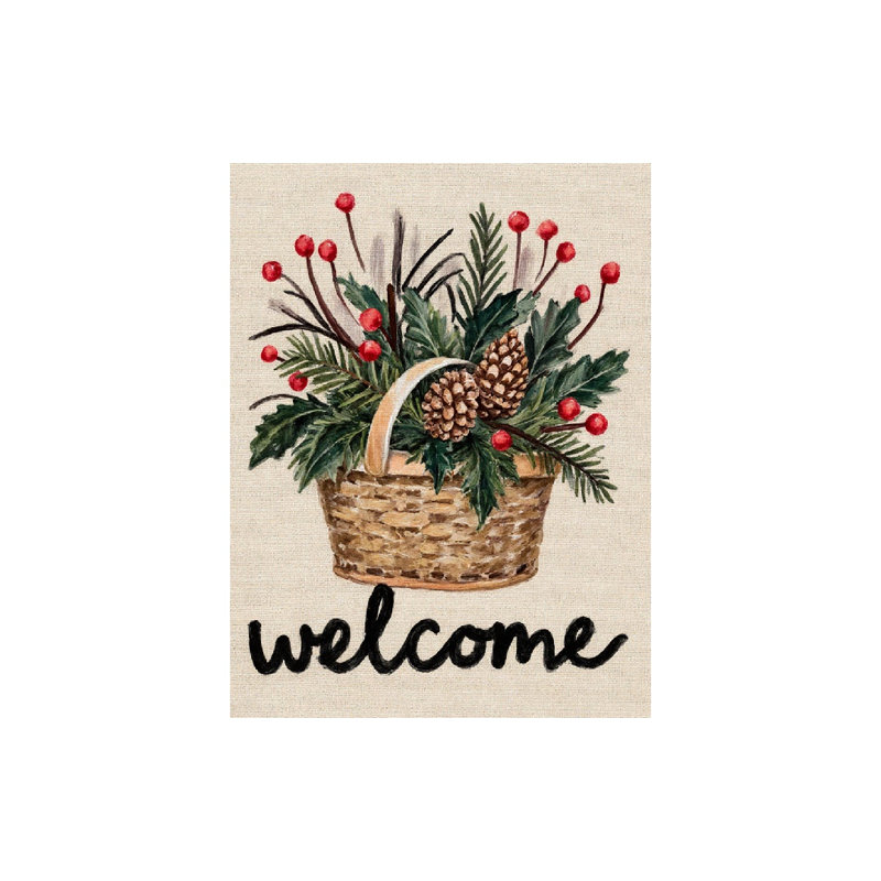 Drapeau de panier en forme de baie de pin, pour l'intérieur et l'extérieur, 35 L x 24 l