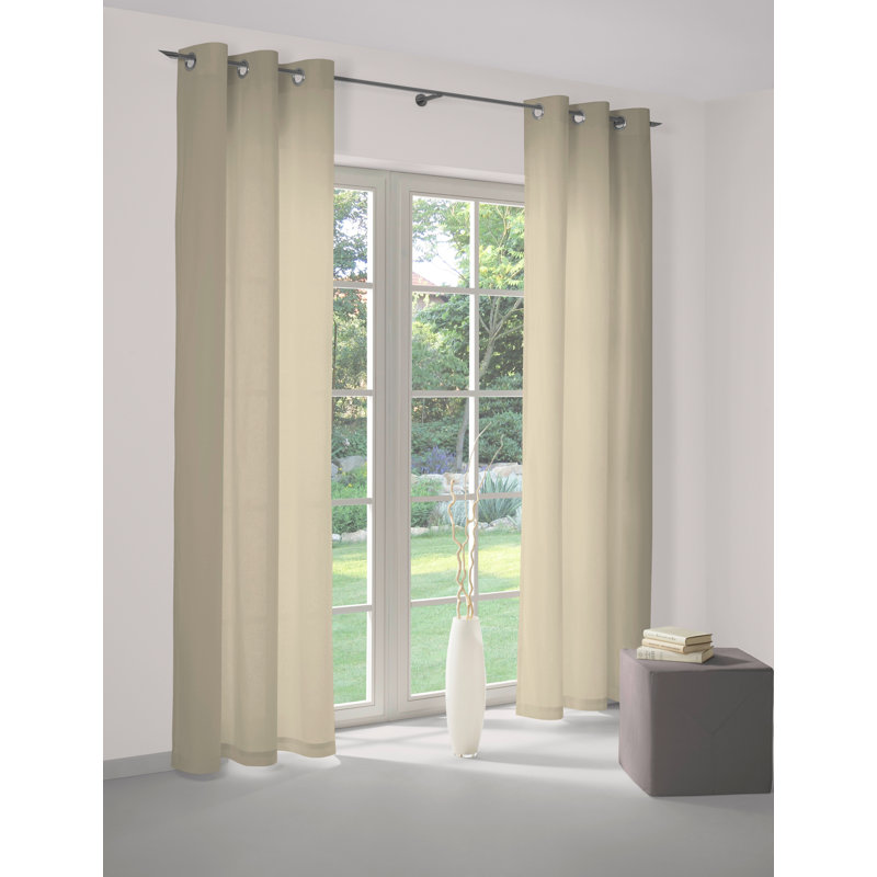 Newbury Room Darkening Eyelet Curtain Panel Panel, Taupe, 145cm H x 132cm W