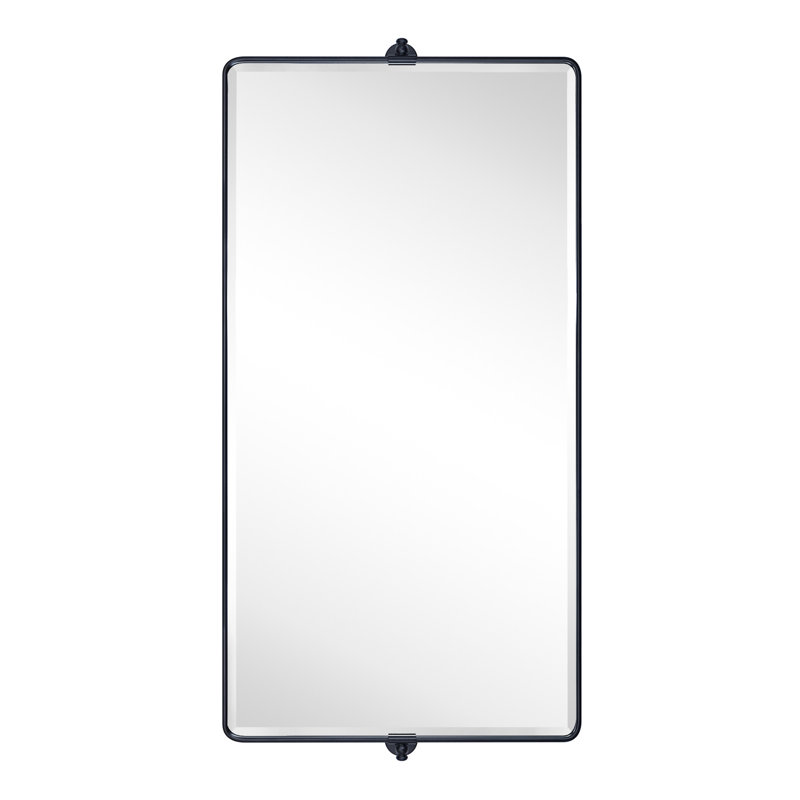 Miroir mural de salle de bain Woodvale, Noir mat, 28 po x 54 po