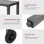 Table de bar d'extérieur en métal avec roulettes l 39 po / 55 po x H 37 po Soline-1214854592-1214854598