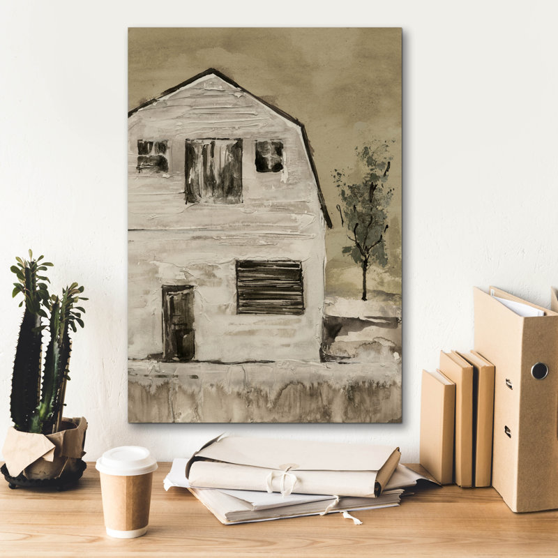 «Brown Barn 6» par Chris Paschke, art mural sur toile, H 26 po x l 18 po x P 0,75 po