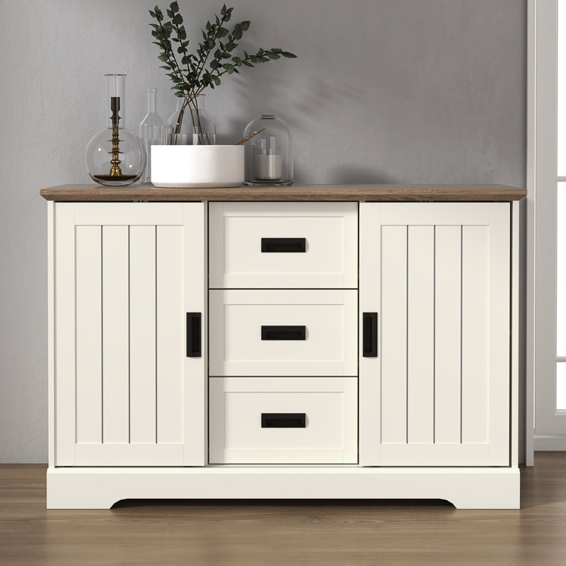 Erison 2 Door and 3 Drawer Sideboard, Ivory