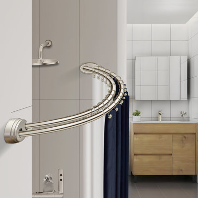 Utopia Alley Double Wall Curved Rust-Proof Aluminum Shower Curtain Rod