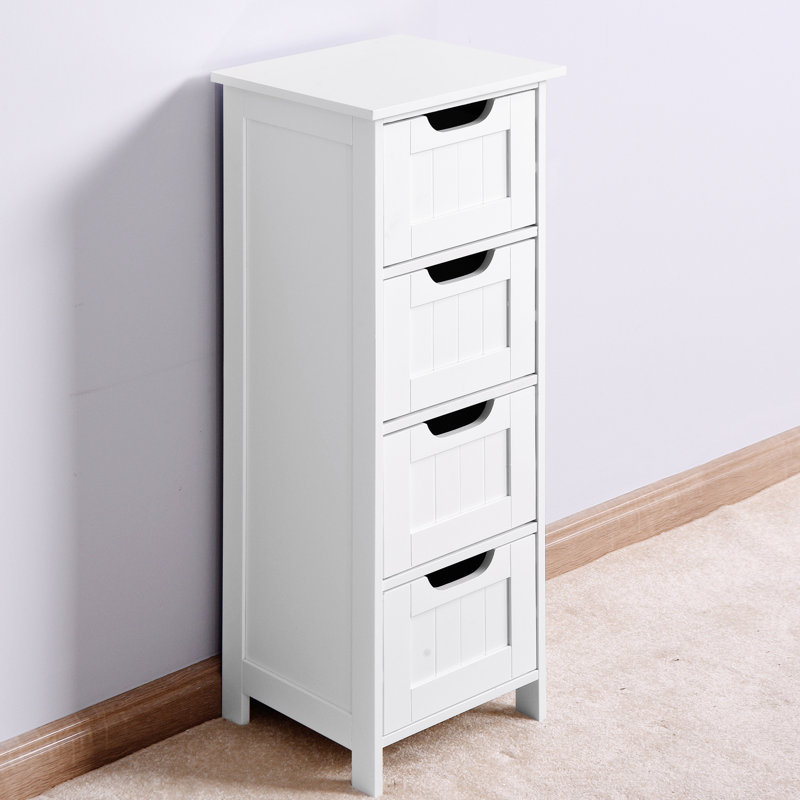 Chic White Bathroom Cabinet With Spacious Drawers For Optimal Storage Essentials