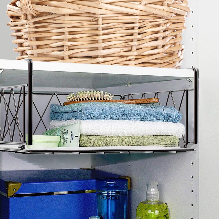 Under Shelf Basket Storage 2Pack - 12.6in Metal Under Cabinet Shelf,  Hanging Wire Basket Shelves, Undershelf Storage Basket for Kitchen Pantry