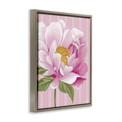 Pink Carnation Bloom Framed Floater Canvas Wall Art by Cat Thurman Designs