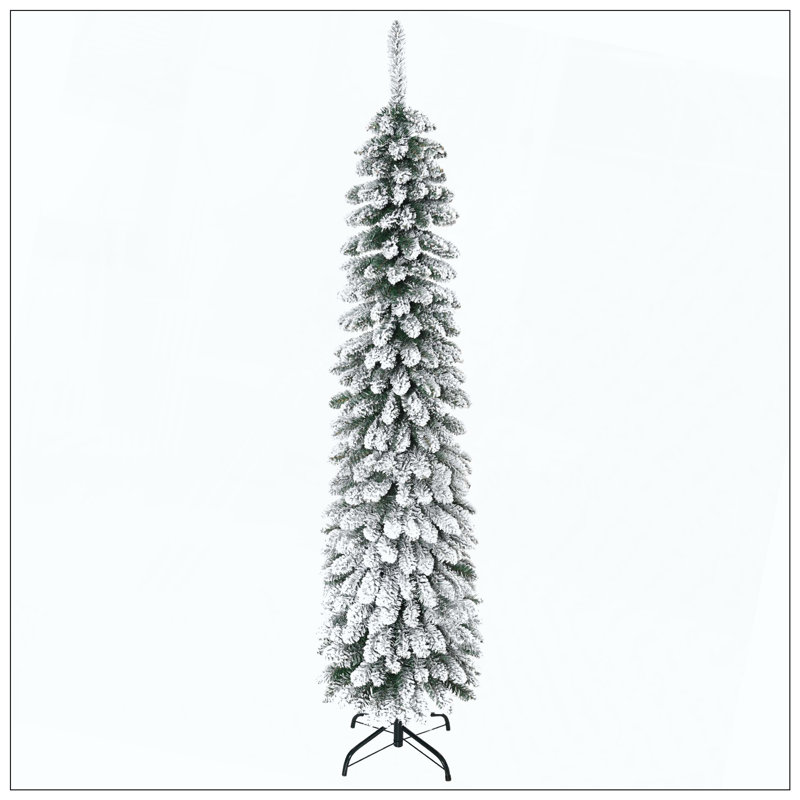 Arbre de Noël artificiel flocon de neige non illuminé avec branches réalistes et 395 pointes