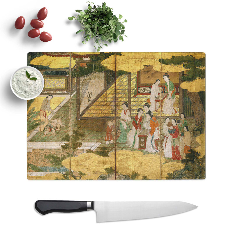 Tempered Glass Golden Palace by Kano Eitoku Chopping Board, 39 cm x 28.5 cm