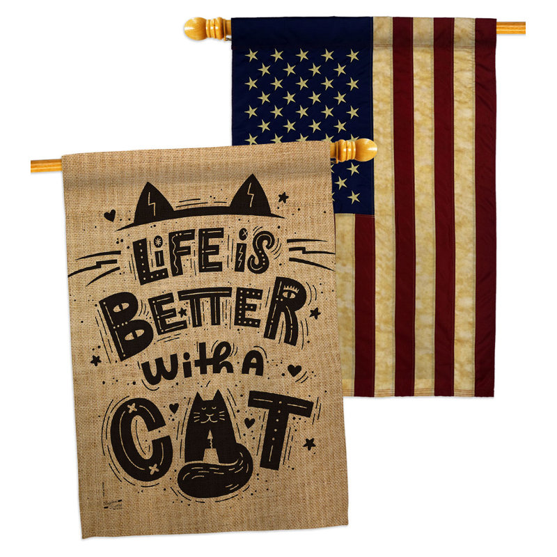 Drapeau de maison en polyester à 2 côtés 40 x 28 po