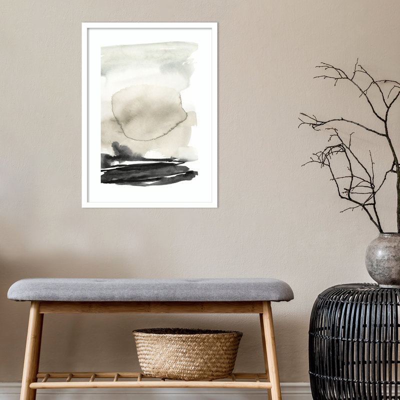 «Ebony Horizon Triptych II» par Jennifer Goldberger - impression encadrée, Papier encadré blanc, H 26 po x l 19 po