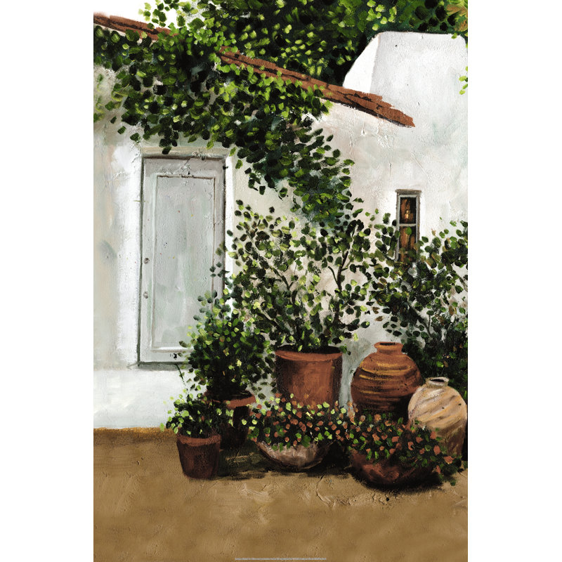 Stucco Building With Plants - Wrapped Canvas Painting, 46cm H x 30cm W x 3.8cm D