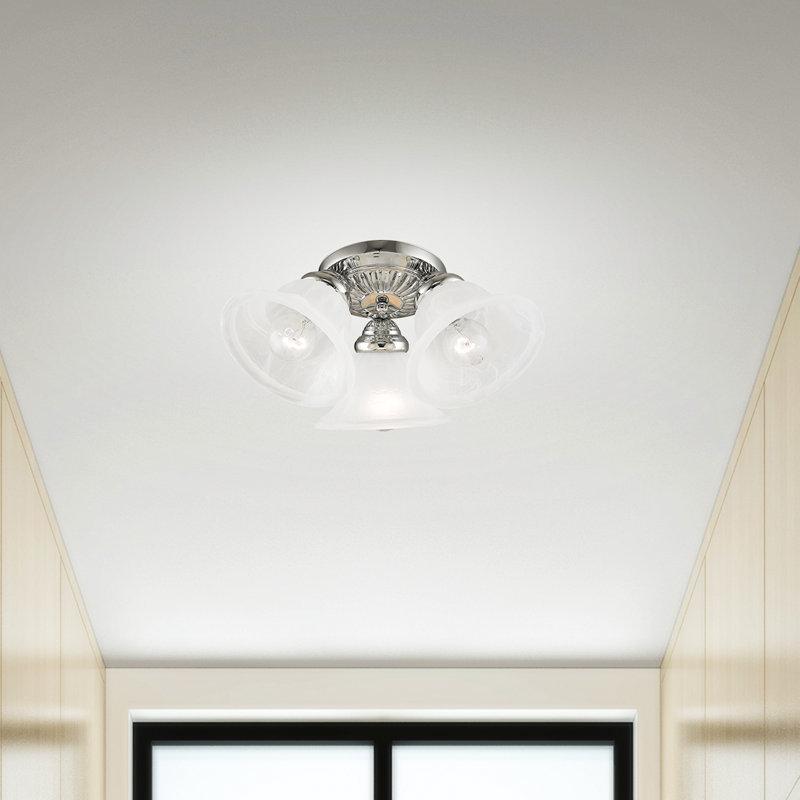 Glass Flush Mount, Polished Chrome