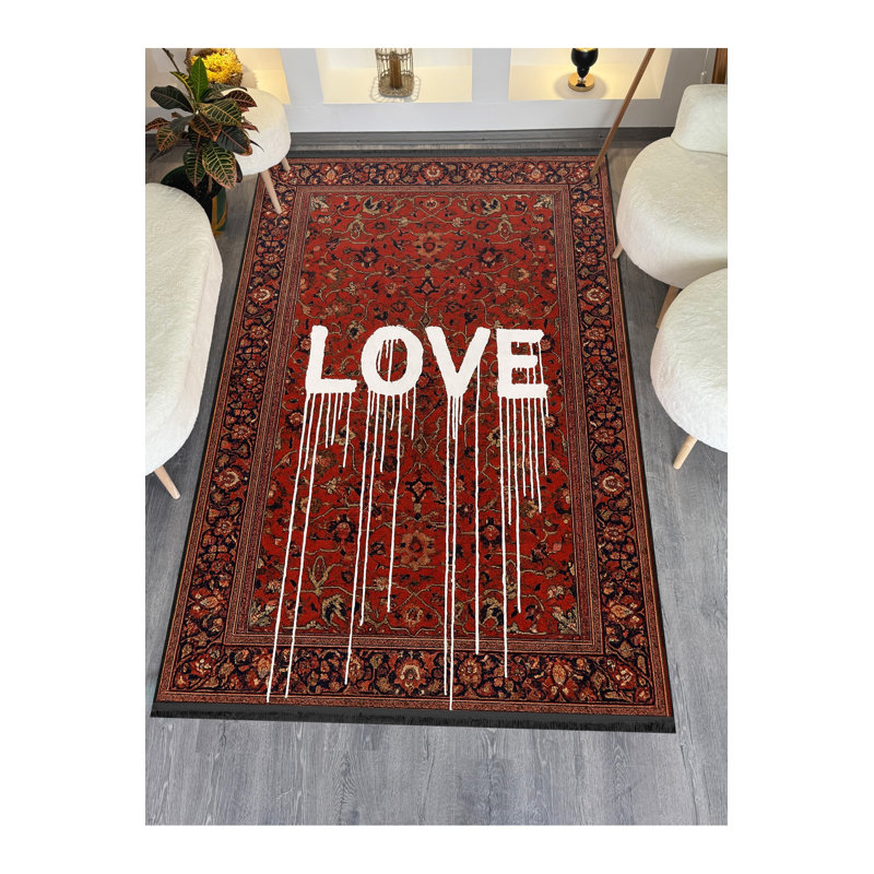 Tapis tissé rouge classique Mosso, 6'7" x 9'10"