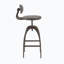 Tabouret de bar industriel à dossier moyen en métal et bambou à grain de bois pressé espresso-97697177-97697178
