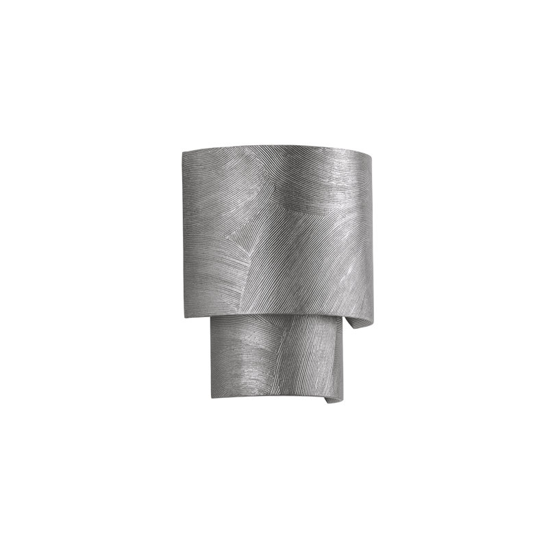 Applique murale Moray en feuille noire, Argent argent