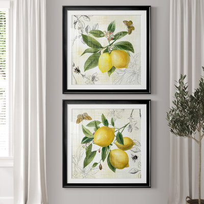 Linen Lemons I - ensemble de 2 impressions