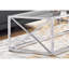 Table d'appoint rectangulaire en verre trempé avec base en métal pour salon moderne et transparent