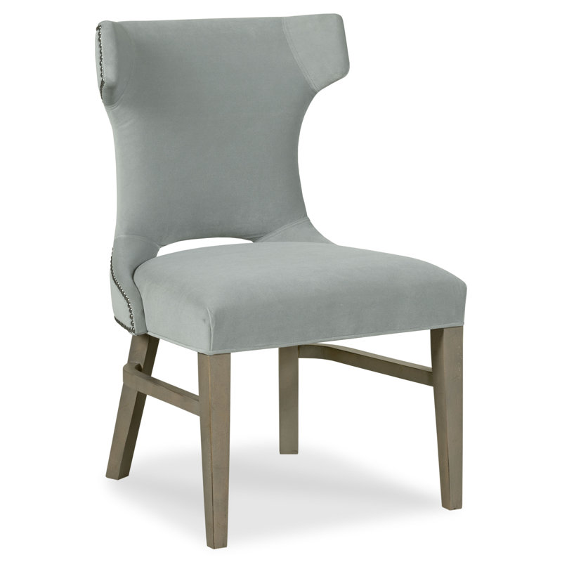 Chaise d'appoint à oreilles rembourrée Gavin, Gris anthracite, 8703 Bambou