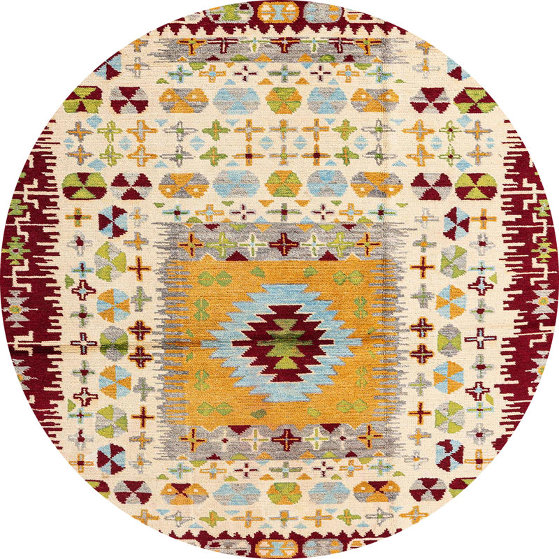 Abstract Indoor Rug, Round 6'