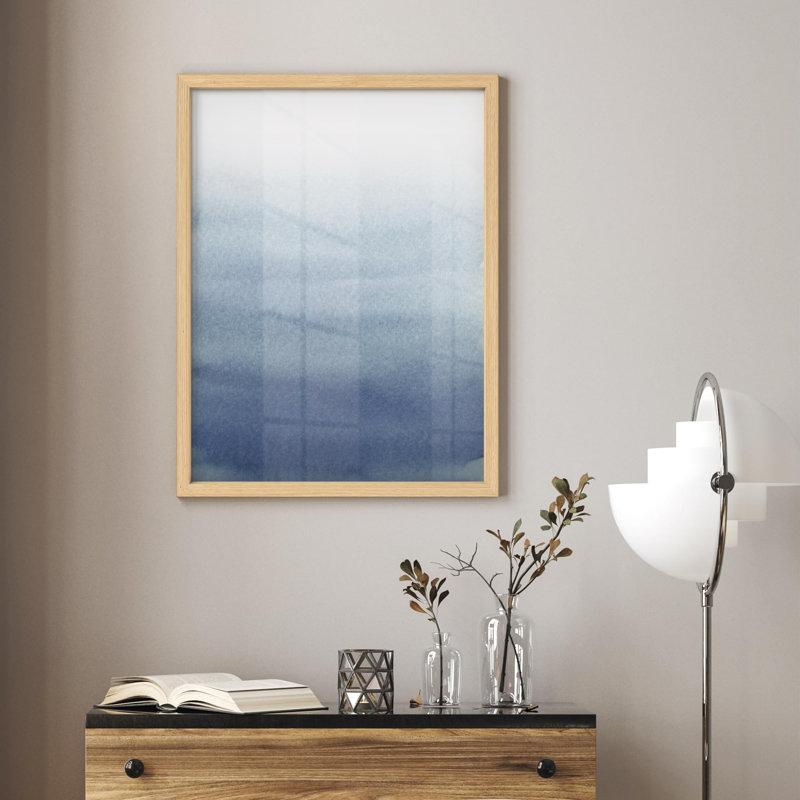 Bleu, dégradé, aquarelle, champ, paysage, formes abstraites, illustration, petit décor, œuvre d'art moderne, Naturel