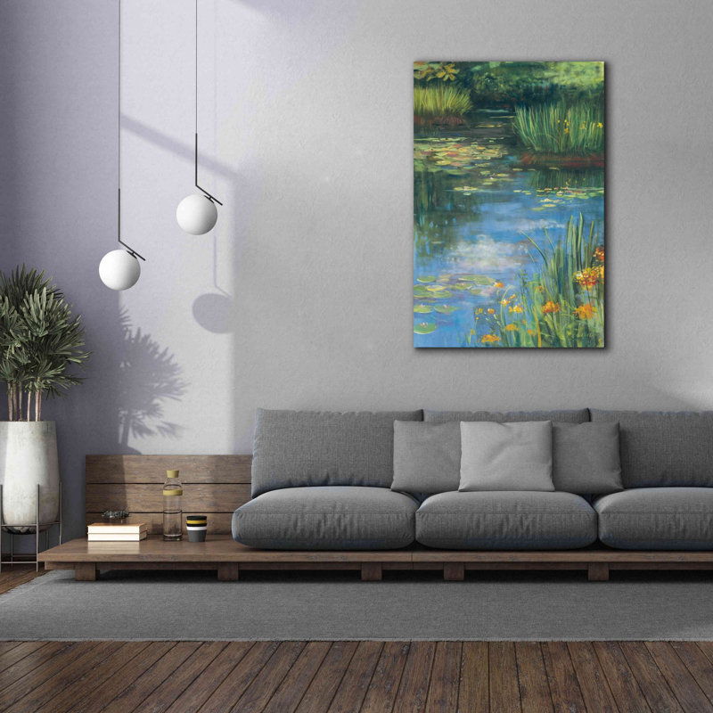 «Aanisah Garden Pond III» sur toile par Carol Rowan, H 60 po x l 40 po x P 1,5 po