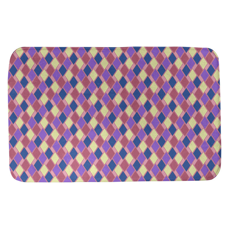 Leffel Memory Foam Non-Slip Bath Rug, 21" W x 34" L, Pink/Volite