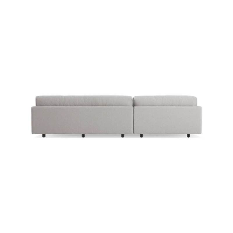 Sunday Chaise Sectional, Agnew Gray Textured Basketweave, Right Hand Facing