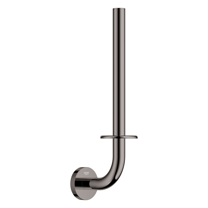 Essentials Double Wall Mount Toilet Paper Holder, Hard Graphite