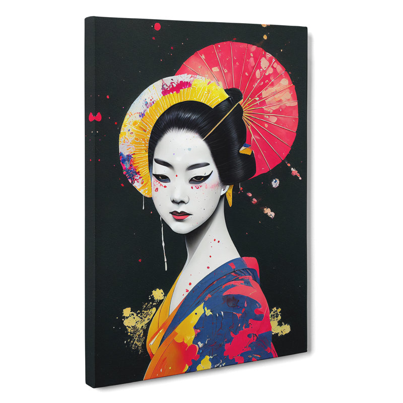 Geisha Painted No.1 - Wrapped Canvas, 60cm H x 40cm W x 3cm D