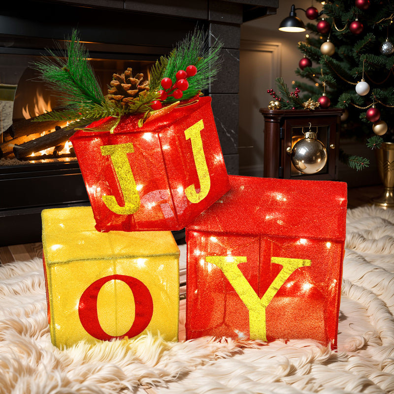 Ensemble de 3 boîtes-cadeaux gonflables de Noël