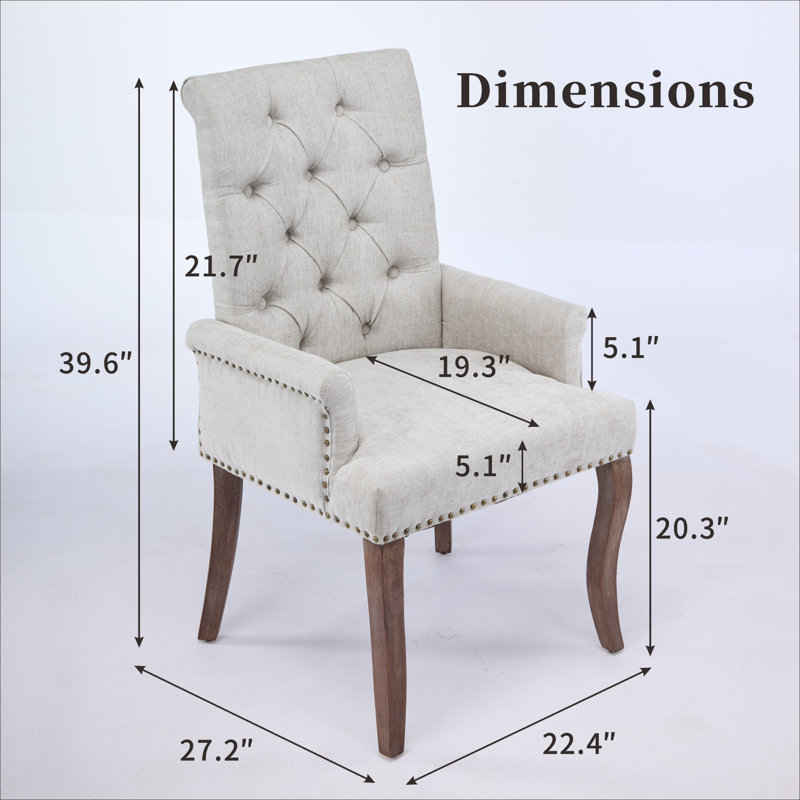 Ensemble de 2 chaises d'appoint en chenille, Beige