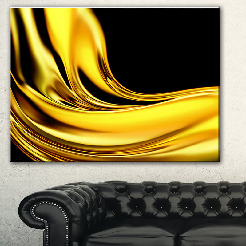 Motif de texture or jaune - impression sur toile tendue, H 30 po x l 40 po x P 1 po
