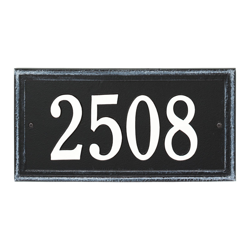 Plaque d'adresse murale standard sur 1 ligne Masons, Noir / blanc, Oui