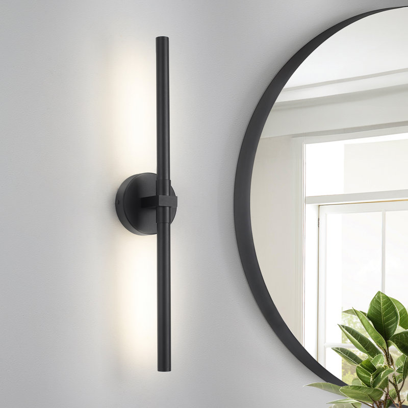 Barre d'éclairage de salle de bain 2 lumières DEL 4000K Jaiman , Noir mat