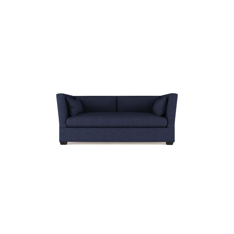 Rivington Flare Square Track-Arm Loveseat, Ebony, Plush Velvet Silver Streak, 31" H x 72" W x 37" D