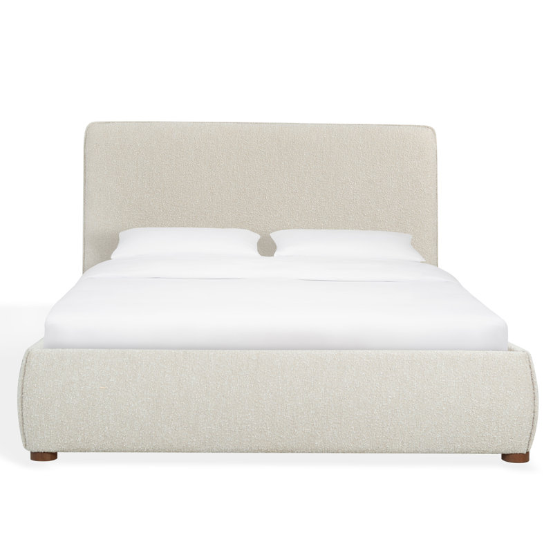 Callahan Upholstered Platform Bed, Full, Oatmeal Boucle